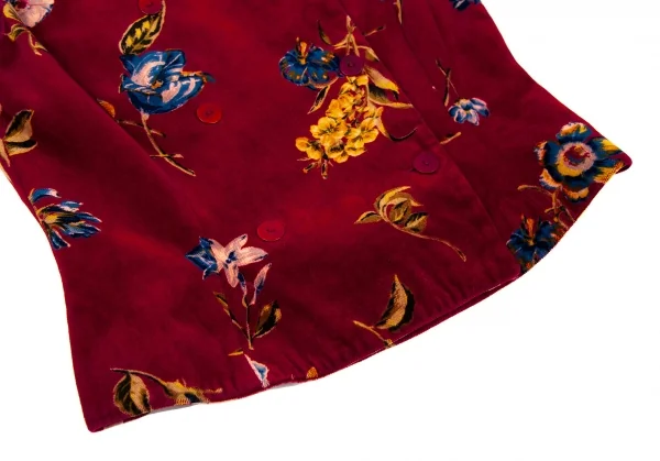 ケンゾーKENZO 花柄ベロアダブルブレストベスト 赤40 K-105972_007
