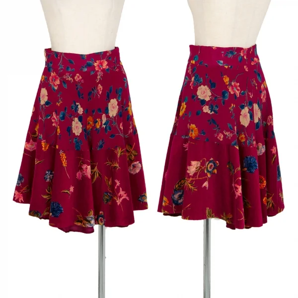 ケンゾーKENZO 花柄ダブルブレストベストセットアップ 赤40・38 K-105974_012