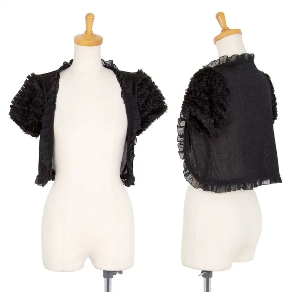 DOLLY GIRL BY ANNA SUI Frill Design Short Cardigan Black 2 K-105978_001
