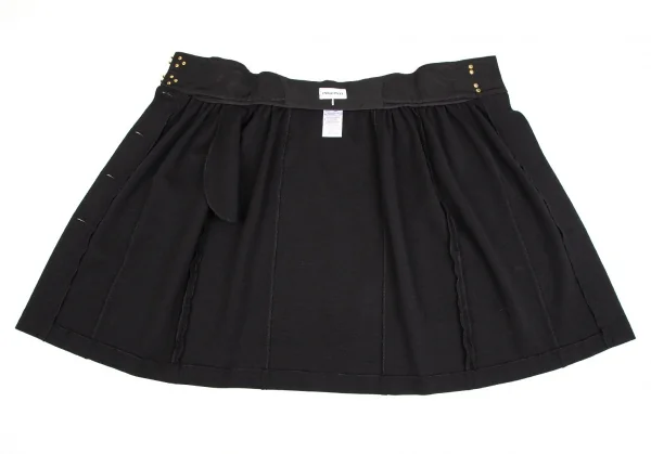 エミリオプッチEMILIO PUCCI ウールフック留め装飾前ボタンストレッチスカート 黒38 K-105980_008