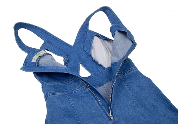 ステラマッカートニーSTELLA McCARTNEY コットンデニムボンテージジャンパースカート 淡インディゴ36 K-105983_010