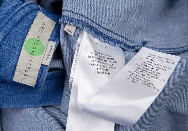 ステラマッカートニーSTELLA McCARTNEY コットンデニムボンテージジャンパースカート 淡インディゴ36 K-105983_012