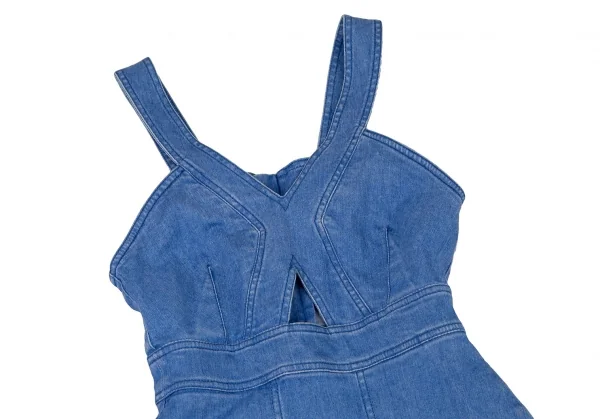 ステラマッカートニーSTELLA McCARTNEY コットンデニムボンテージジャンパースカート 淡インディゴ36 K-105983_003
