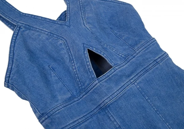 ステラマッカートニーSTELLA McCARTNEY コットンデニムボンテージジャンパースカート 淡インディゴ36 K-105983_005