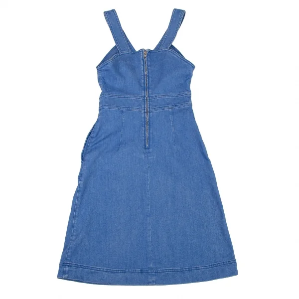 ステラマッカートニーSTELLA McCARTNEY コットンデニムボンテージジャンパースカート 淡インディゴ36 K-105983_009