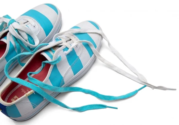 ケイトスペード×ケッズKate Spade×Keds ボーダー厚底スニーカー 水色オフUS6.5(23.5位) K-105989_012