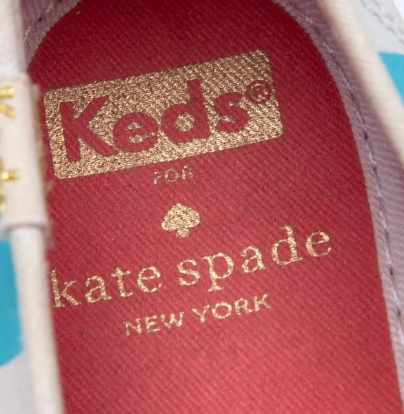 ケイトスペード×ケッズKate Spade×Keds ボーダー厚底スニーカー 水色オフUS6.5(23.5位) K-105989_017