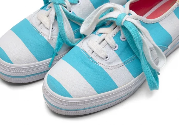 ケイトスペード×ケッズKate Spade×Keds ボーダー厚底スニーカー 水色オフUS6.5(23.5位) K-105989_003