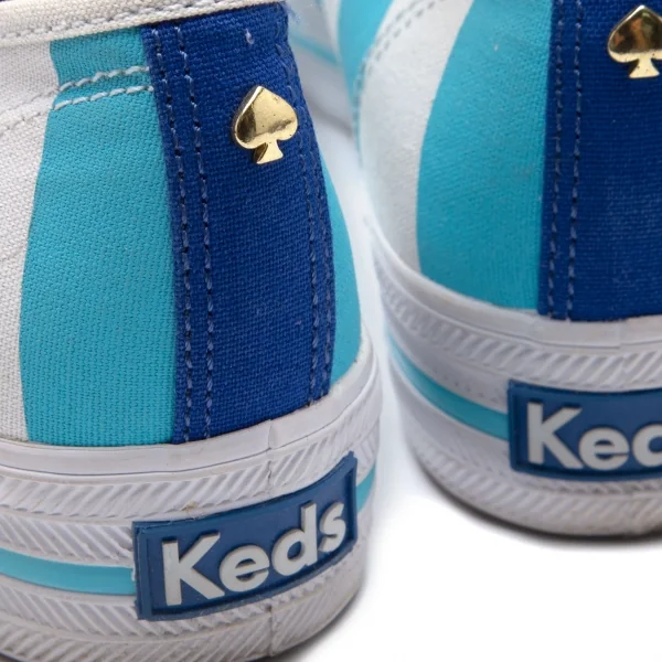ケイトスペード×ケッズKate Spade×Keds ボーダー厚底スニーカー 水色オフUS6.5(23.5位) K-105989_007