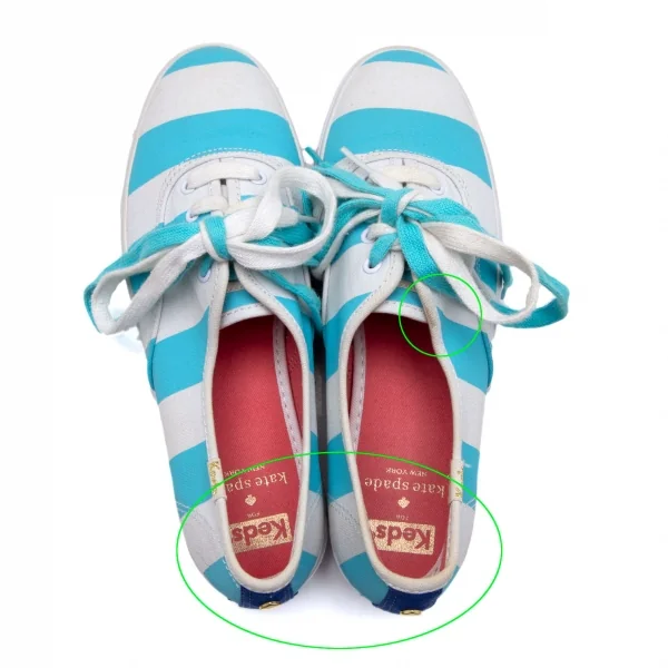 ケイトスペード×ケッズKate Spade×Keds ボーダー厚底スニーカー 水色オフUS6.5(23.5位) K-105989_009