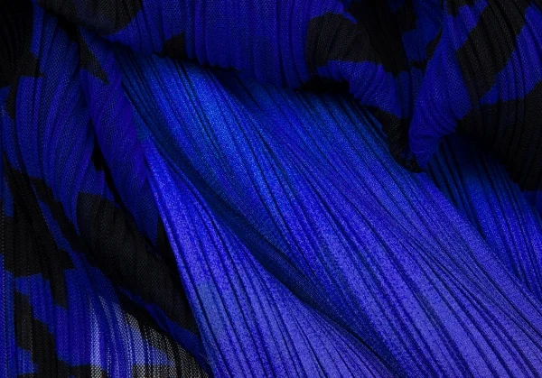 プリーツプリーズPLEATS PLEASE ハウンドトゥースメッシュレイヤードスカート 青黒M位 K-106022_013
