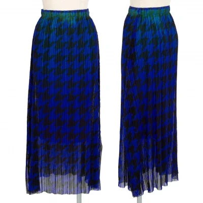 プリーツプリーズPLEATS PLEASE ハウンドトゥースメッシュレイヤードスカート