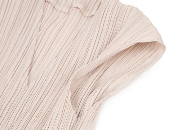 イッセイミヤケISSEY MIYAKE プリーツノースリーブワンピース ライトベージュM位 K-106032_004