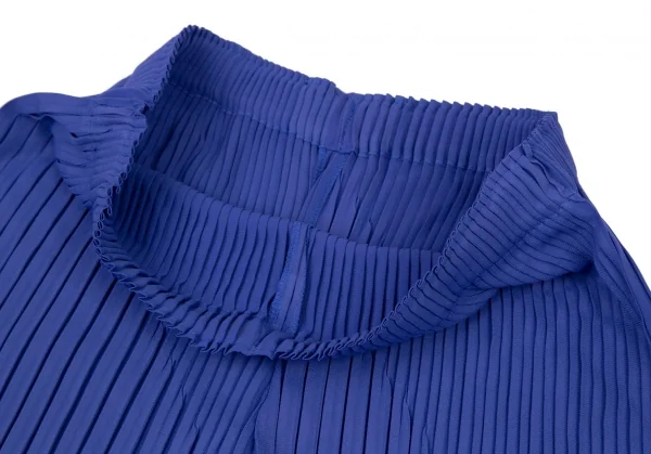 イッセイミヤケISSEY MIYAKE プリーツワイドパンツ 青M位 K-106045_003