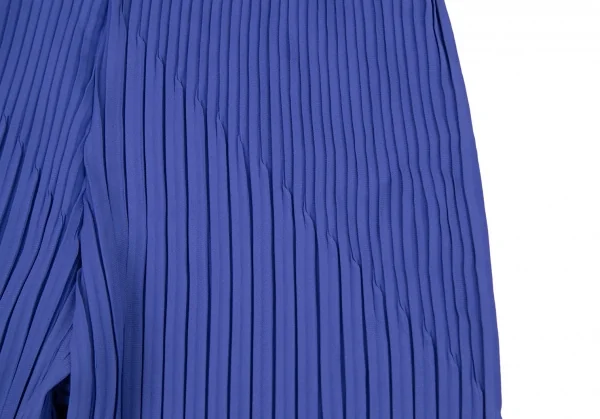 イッセイミヤケISSEY MIYAKE プリーツワイドパンツ 青M位 K-106045_004