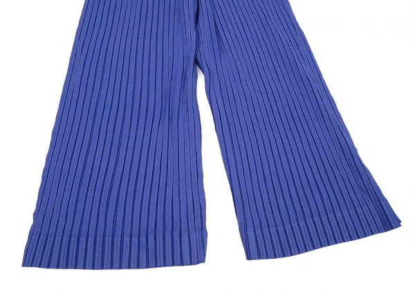 イッセイミヤケISSEY MIYAKE プリーツワイドパンツ 青M位 K-106045_005