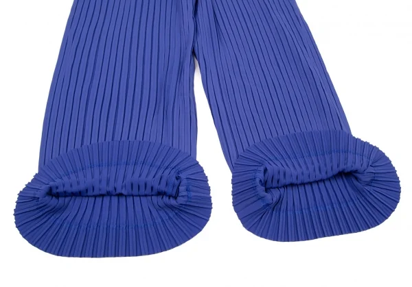 イッセイミヤケISSEY MIYAKE プリーツワイドパンツ 青M位 K-106045_006