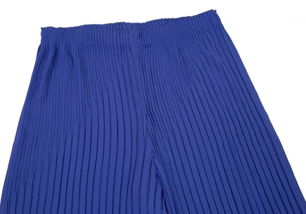 イッセイミヤケISSEY MIYAKE プリーツワイドパンツ 青M位 K-106045_008
