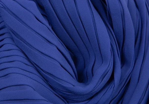 イッセイミヤケISSEY MIYAKE プリーツワイドパンツ 青M位 K-106045_009