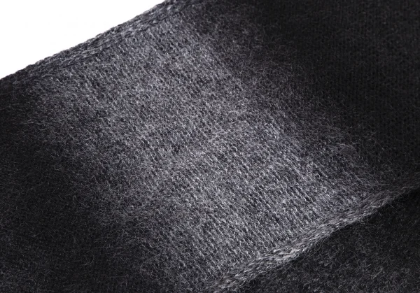 ヨウジヤマモト プールオムYohji Yamamoto POUR HOMME モヘヤ混グラデーションマフラー 黒グレー K-106066_003