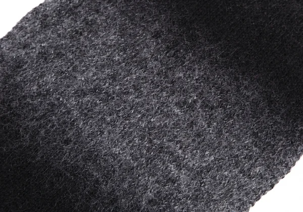 ヨウジヤマモト プールオムYohji Yamamoto POUR HOMME モヘヤ混グラデーションマフラー 黒グレー K-106066_004