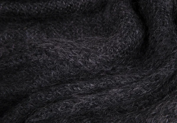 ヨウジヤマモト プールオムYohji Yamamoto POUR HOMME モヘヤ混グラデーションマフラー 黒グレー K-106066_005