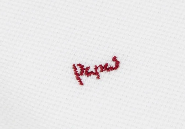 パパスPapas コットン袖パッチロゴ刺繍鹿の子ポロシャツ 白50L K-106068_005