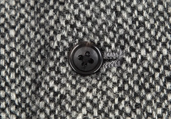 パパスPapas ハリスツイードクラウン刺繍ジレベスト グレー50L K-106081_005