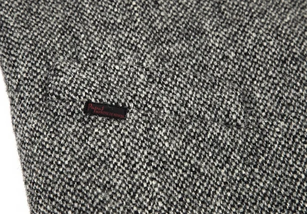 パパスPapas ハリスツイードクラウン刺繍ジレベスト グレー50L K-106081_007