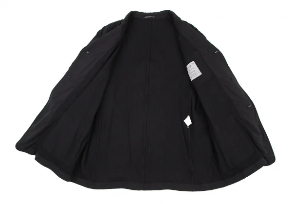 ヨウジヤマモト プールオムYohji Yamamoto POUR HOMME 裏縮絨ウールサージギャザージャケット 黒3 K-106104_010