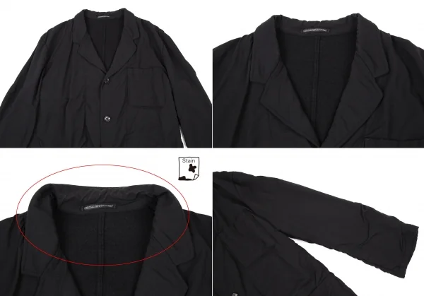ヨウジヤマモト プールオムYohji Yamamoto POUR HOMME 裏縮絨ウールサージギャザージャケット 黒3 K-106104_002