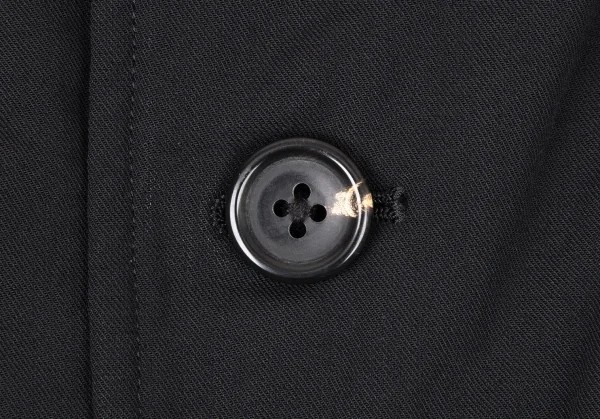 ヨウジヤマモト プールオムYohji Yamamoto POUR HOMME 裏縮絨ウールサージギャザージャケット 黒3 K-106104_006