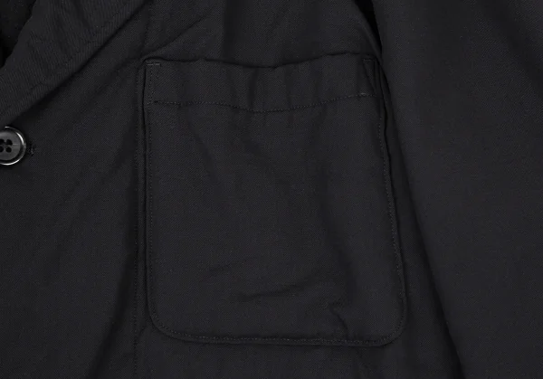 ヨウジヤマモト プールオムYohji Yamamoto POUR HOMME 裏縮絨ウールサージギャザージャケット 黒3 K-106104_007