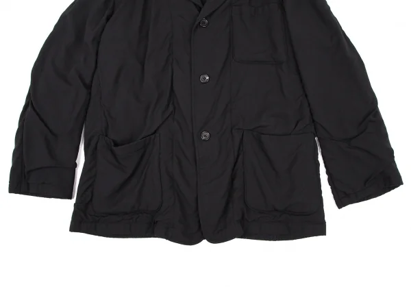 ヨウジヤマモト プールオムYohji Yamamoto POUR HOMME 裏縮絨ウールサージギャザージャケット 黒3 K-106104_008