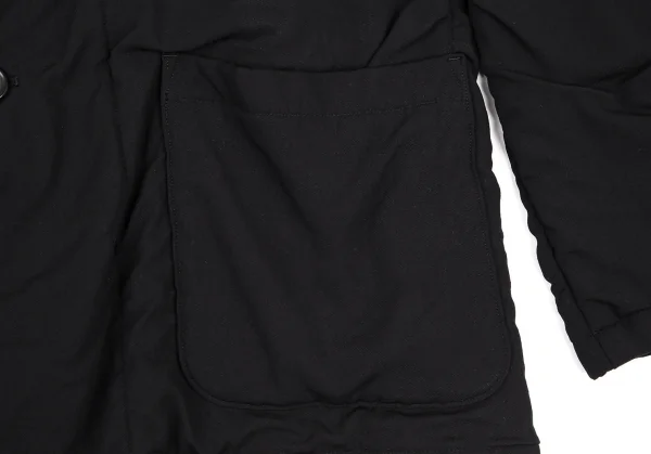 ヨウジヤマモト プールオムYohji Yamamoto POUR HOMME 裏縮絨ウールサージギャザージャケット 黒3 K-106104_009