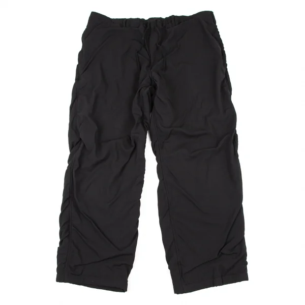 ヨウジヤマモト プールオムYohji Yamamoto POUR HOMME 裏縮絨ウールサージギャザーパンツ 黒3 K-106105_001