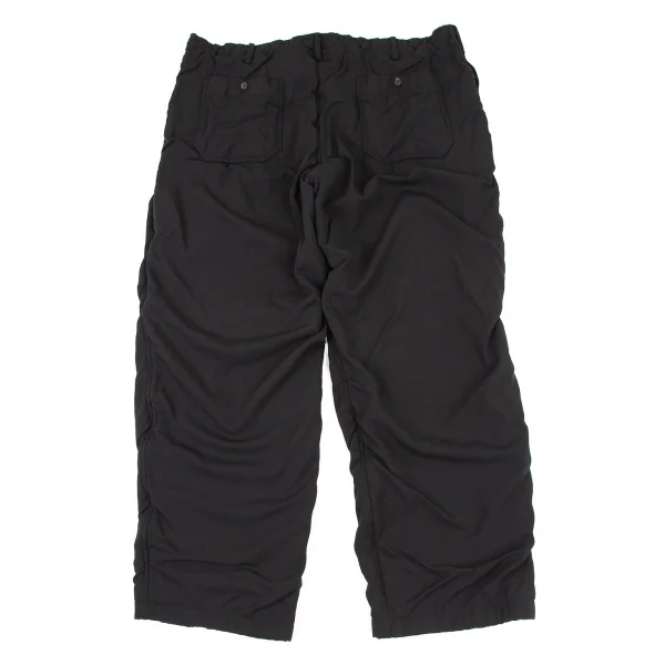ヨウジヤマモト プールオムYohji Yamamoto POUR HOMME 裏縮絨ウールサージギャザーパンツ 黒3 K-106105_010