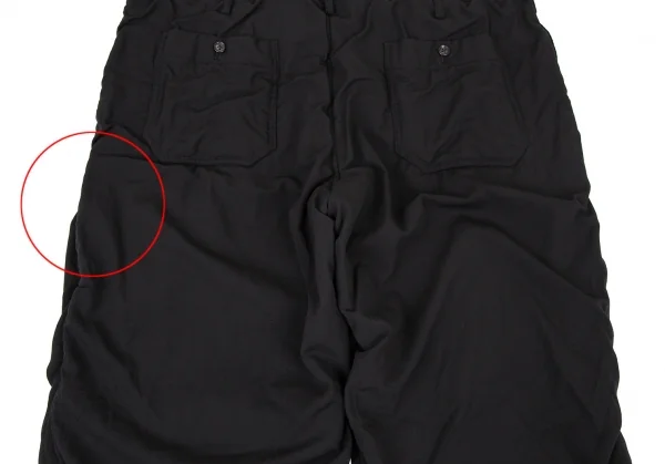 ヨウジヤマモト プールオムYohji Yamamoto POUR HOMME 裏縮絨ウールサージギャザーパンツ 黒3 K-106105_013