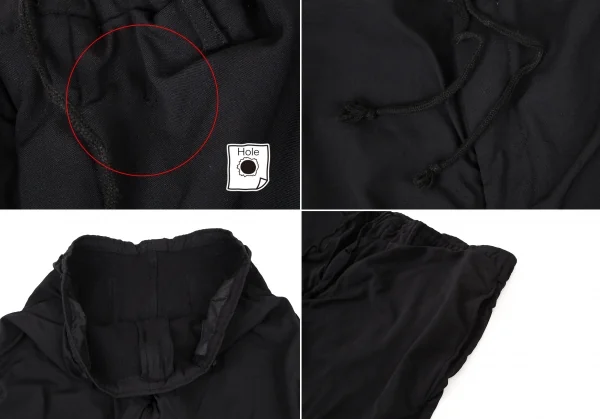 ヨウジヤマモト プールオムYohji Yamamoto POUR HOMME 裏縮絨ウールサージギャザーパンツ 黒3 K-106105_003