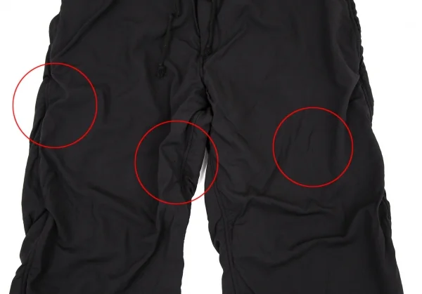 ヨウジヤマモト プールオムYohji Yamamoto POUR HOMME 裏縮絨ウールサージギャザーパンツ 黒3 K-106105_004