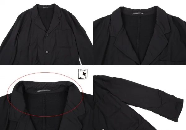 ヨウジヤマモト プールオムYohji Yamamoto POUR HOMME 裏縮絨ウールサージギャザーセットアップスーツ 黒3 K-106106_003