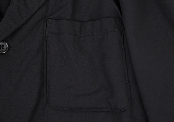 ヨウジヤマモト プールオムYohji Yamamoto POUR HOMME 裏縮絨ウールサージギャザーセットアップスーツ 黒3 K-106106_005