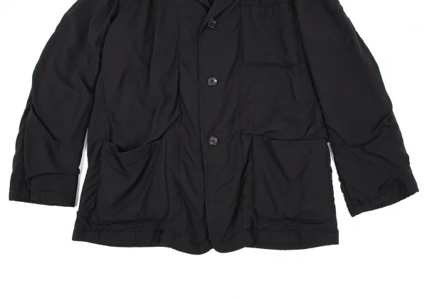 ヨウジヤマモト プールオムYohji Yamamoto POUR HOMME 裏縮絨ウールサージギャザーセットアップスーツ 黒3 K-106106_006