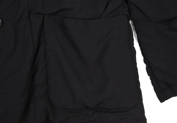 ヨウジヤマモト プールオムYohji Yamamoto POUR HOMME 裏縮絨ウールサージギャザーセットアップスーツ 黒3 K-106106_007