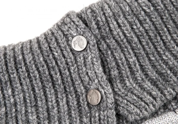 ヴェルサーチスポーツVERSACE PORT メデューサフェイクレザーパッチハイネックノースリーブニット グレーS K-106117_012