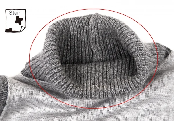 ヴェルサーチスポーツVERSACE PORT メデューサフェイクレザーパッチハイネックノースリーブニット グレーS K-106117_004