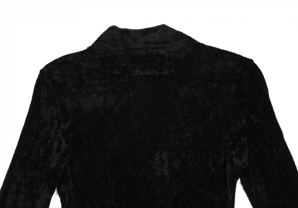 ジャンポールゴルチエ クラシックJean Paul GAULTIER CLASSIQUE クラッシュベロアハーフジップトップス 黒40 K-106123_014