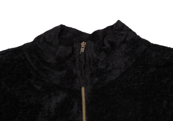 ジャンポールゴルチエ クラシックJean Paul GAULTIER CLASSIQUE クラッシュベロアハーフジップトップス 黒40 K-106123_004