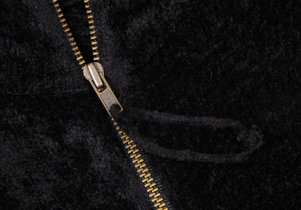 ジャンポールゴルチエ クラシックJean Paul GAULTIER CLASSIQUE クラッシュベロアハーフジップトップス 黒40 K-106123_005