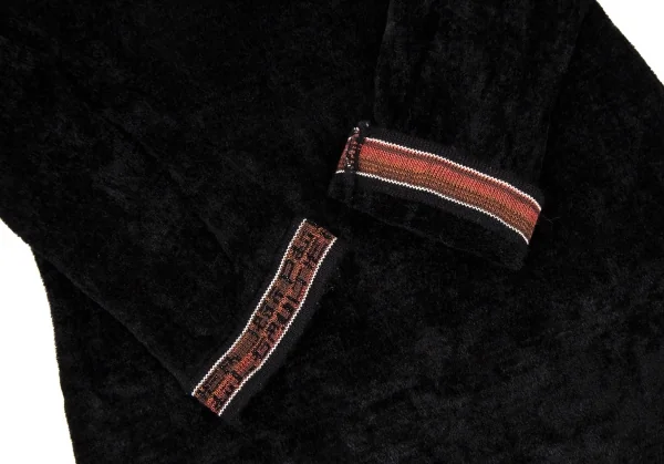 ジャンポールゴルチエ クラシックJean Paul GAULTIER CLASSIQUE クラッシュベロアハーフジップトップス 黒40 K-106123_008